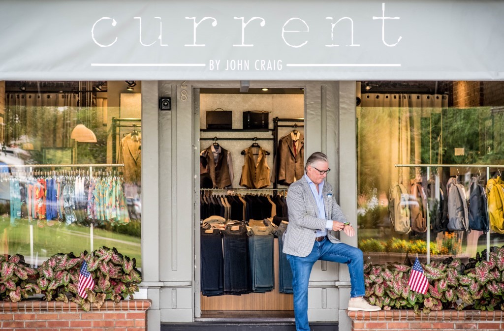 Craig DeLongy, CEO and Founder of John Craig and Current by John Craig pictured in front of his store on Park Avenue. 