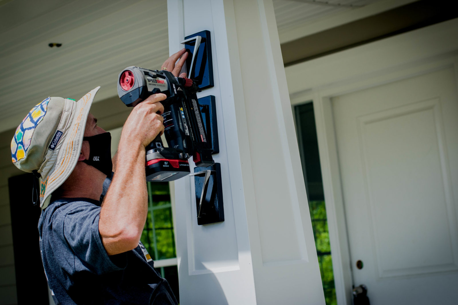 A volunteer drilling on site at the Habitat for Humanity of Winter Park-Maitland home.