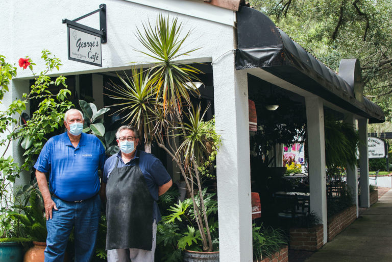 Sid Cash and George Pal at George's Cafe in Winter Park, Fla.