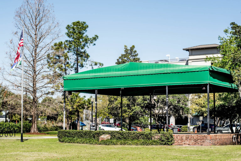 Outdoor stage at Central Park in Winter Park, Fla.