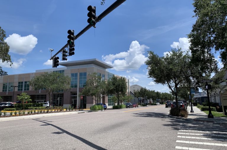 Buildings along Orange Avenue.